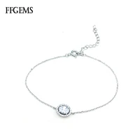 ffgems fashion real 925 silver sterling created moissante diamond bracelete bangle elegant women jewelry party wedding gifts
