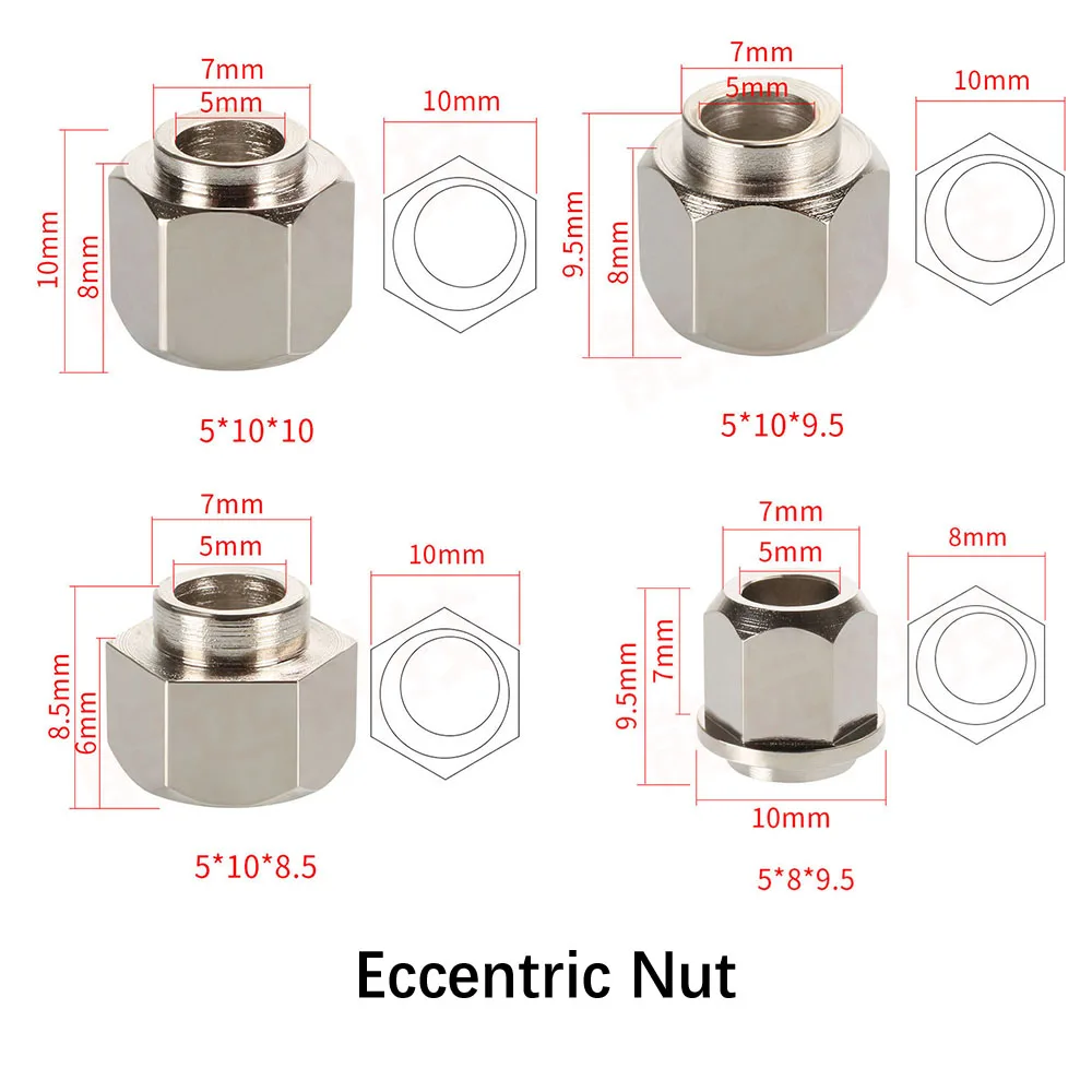 10 шт. прочный эксцентриковый гайка ходового винта 5 мм Эксцентриковая втулка