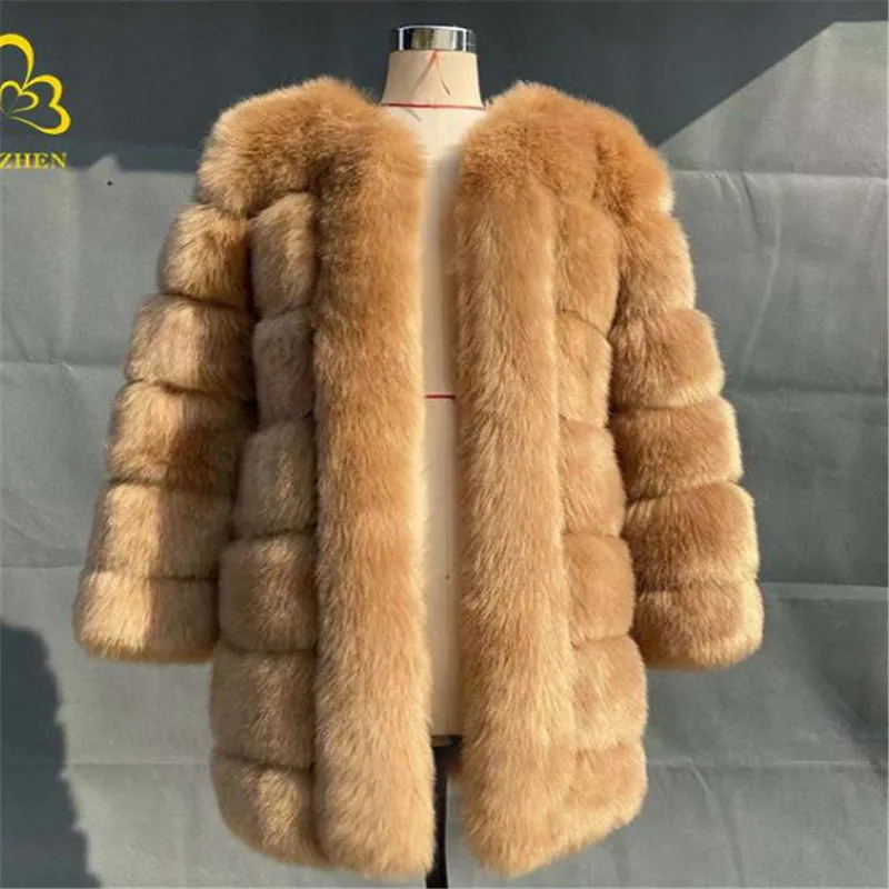 

Winter Thick Warm Faux Fur Coat Women Plus Size Hooded Long Sleeve Faux Fur Jacket Luxury Winter Fur Coats bontjas