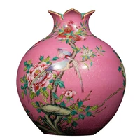 gy jingdezhen ceramic vase hand drawn flowers and birds pattern pomegranate bottle ornament decoration office living room