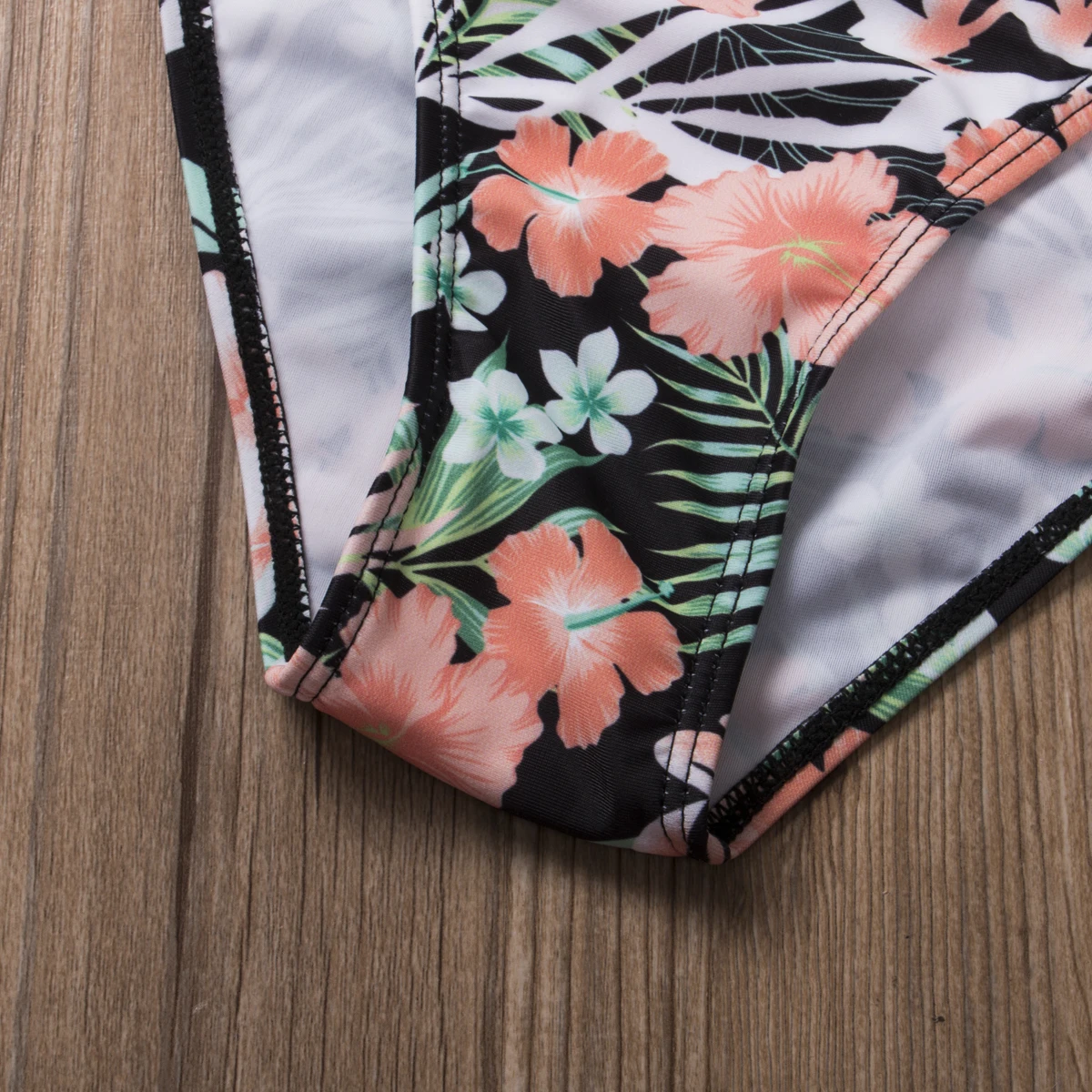 

AA Women Floral Printed Bikinis Biquini Bathing Suit Summer Lace-up Halter Top Low Waist Thong Swimming Suit For Women Set