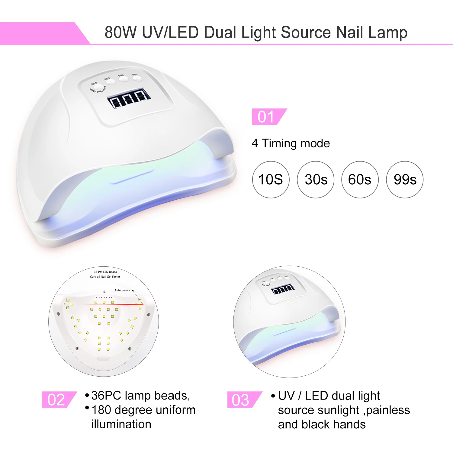 Набор для маникюра COSCELIA с УФ-светодиодной лампой верхним покрытием | Красота и