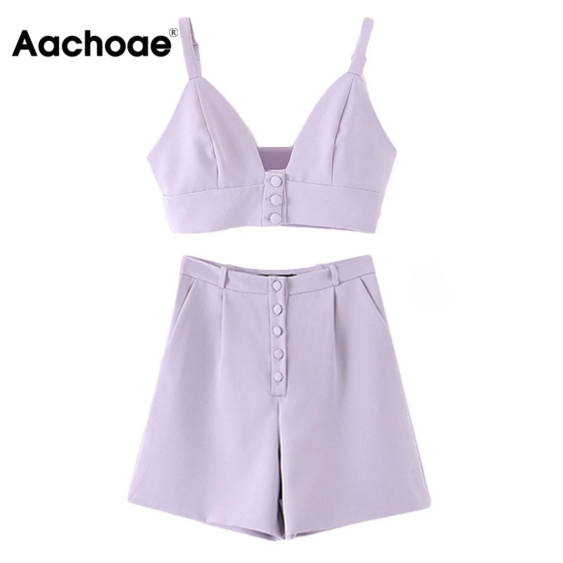 Летний повседневный женский комплект из двух предметов 2020 однотонный