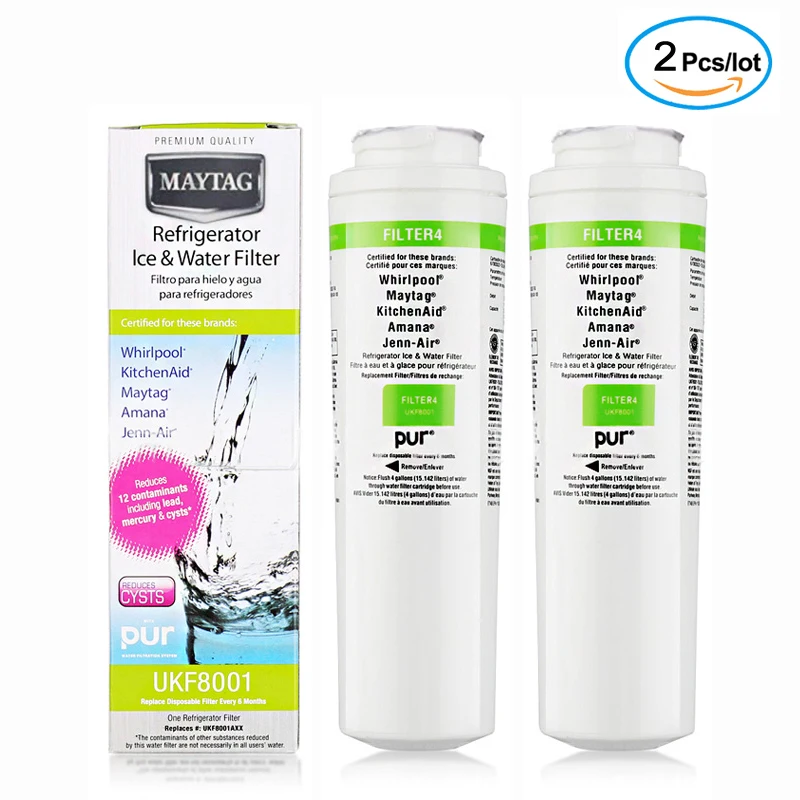 Совместим с фильтром Maytag UKF8001, подходит для 4396395, EDR4RXD1, UKF8001AXX, UKF 8001P, 469006, Puriclean II, 2 шт.