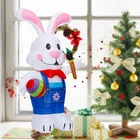 Стильная футболка с изображением персонажей видеоигр пасхальное вечерние игрушки 1,8 м надувная стоячая, кролик, кукла, светодиодный ночной Светильник рисунок кролика модель двор открытый сад настенный Декор