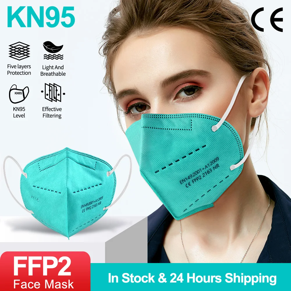 

10-200pcs KN95 Face Mask Dustproof Protective Mouth Masks Respirator 5 Layer Filter Breathable Safety FFP2 Mondkapje Mascarillas