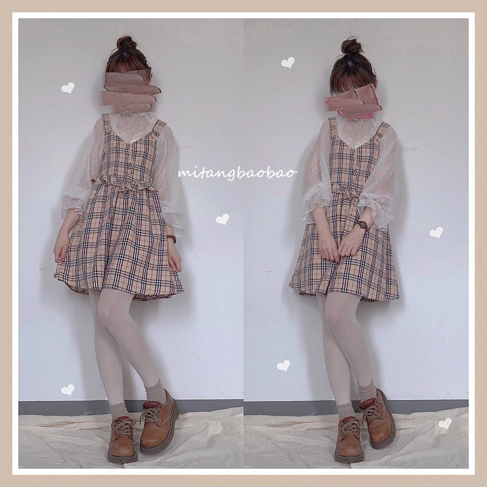 Японская волнистая мягкая рубашка сладкой Лолиты Прозрачная Кружевная