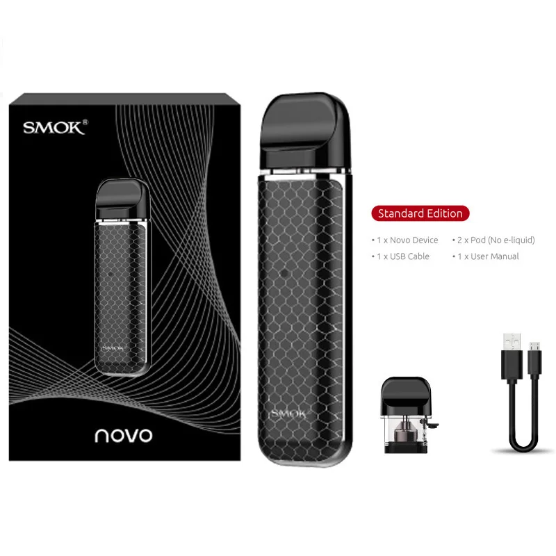 Black without gift SMOK pod starter kit SMOK novo 2 kit cobra covered vape pen kit с 450 мАч встроенным аккумулятором 2 мл емкость pod system kit - Цвет: Black without gift