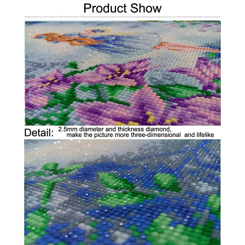 

Diamond Painting With Round Rhinestones Flowers Diamond Lily Cross Stitch Diam 95AA