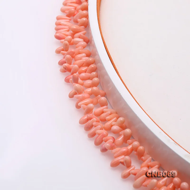 

JYX NEW Pecial Y style Coral necklace Pink long 4*11mm irregular beads silver color brooch 32.5" charming chains