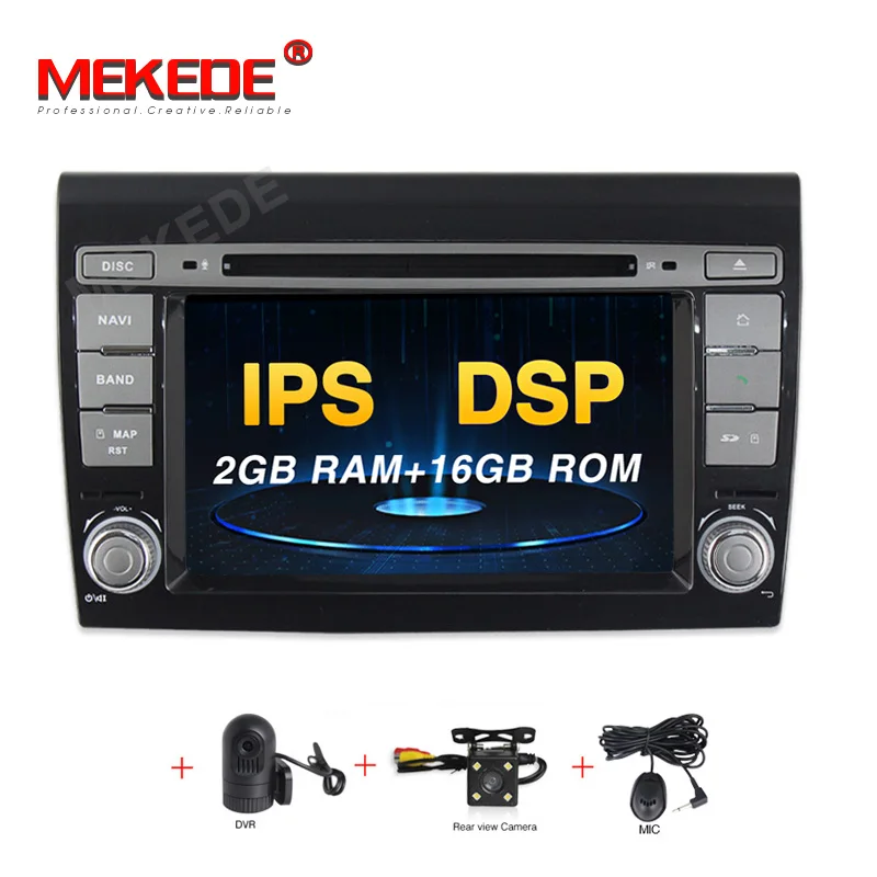 16G CAMERA DVR DSP Автомобильный мультимедийный плеер Android 9,0 gps 2 Din стерео система для Fiat/Bravo 2007-2012 4 ядра 2 ГБ ram радио am fm Wifi USB - Цвет: 16G CAMERA DVR
