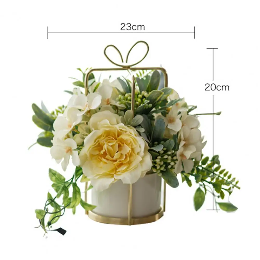 

HOT SALES!!! Fake Rose Flower Artificial Potted Plant Bonsai Home Garden Cafe Shop Desk Decor