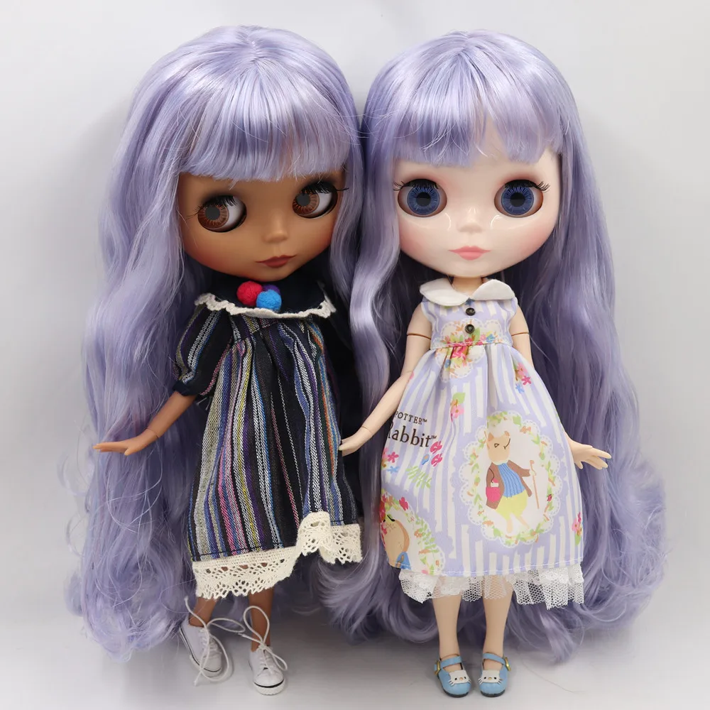 Ледяной DBS Blyth кукольные нет. BL6005/1049 синий микс фиолетовые волосы шарнирное тело