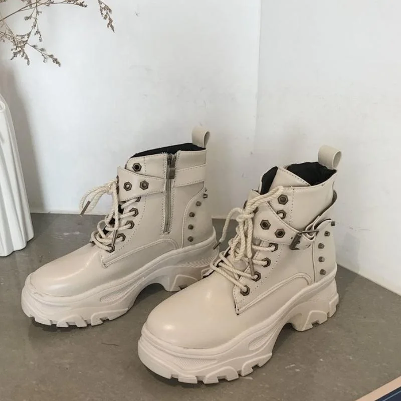 Coolcept/женские ботильоны теплая зимняя обувь с заклепками и пряжкой Модные женские