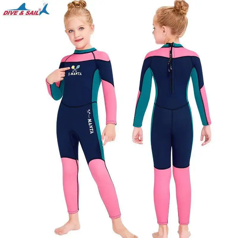 

Girl One Piece 2.5MM Surfing Scuba Snorkeling Diving Suit Children Keep Warm Neoprene Wetsuit For Outdoor Swim Watering Playing