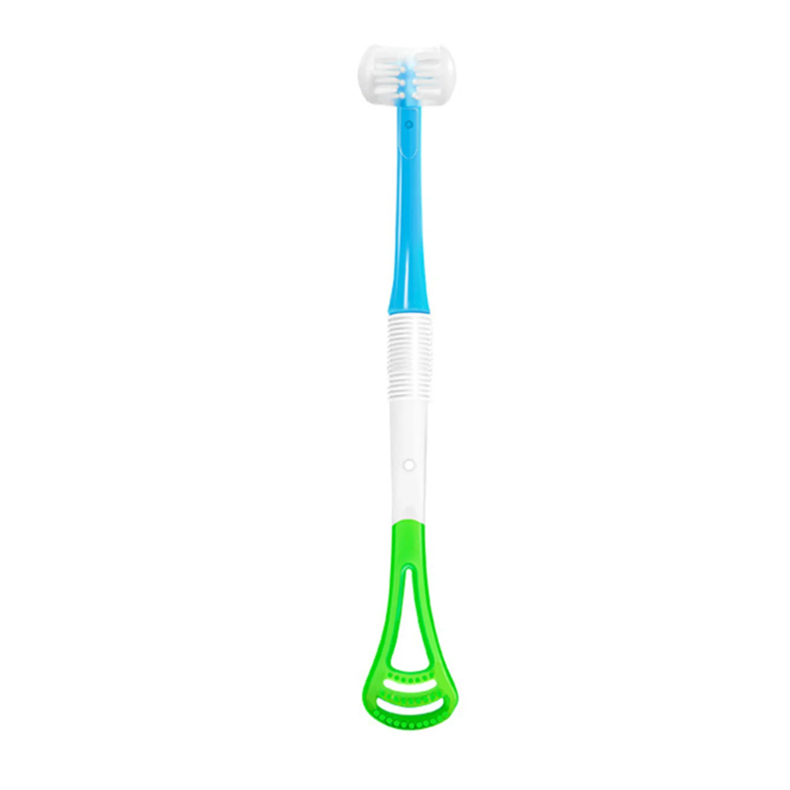 Kids Toothbrush & Tongue Cleaner 3-sided Tooth-hugging Toothbrush Silicone Tongue Scraper Training Brush For Toddler images - 6