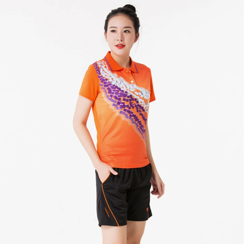 

Lapel quick drying badminton suit short sleeve tennis sportswear T-shirt table tennis suit summer children
