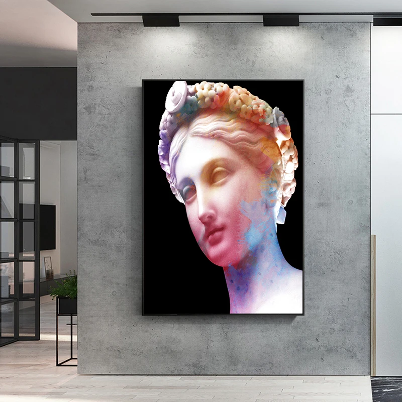 Плакаты с изображением цветов на холсте черно-белые богини Греции | Дом и сад