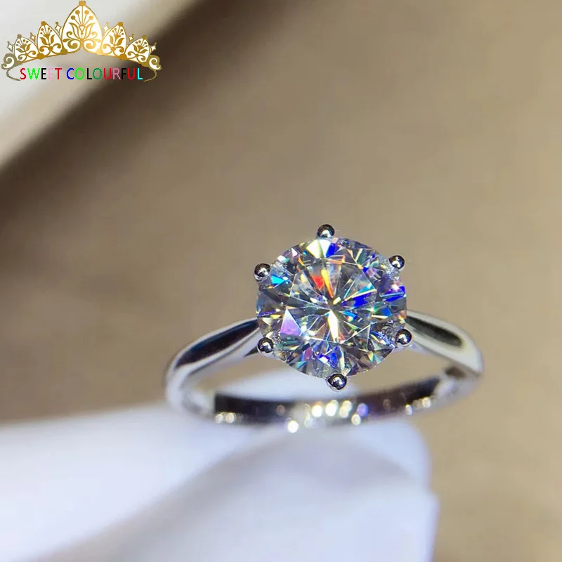 Обручальное кольцо с муассанитом 9K Gold 1ct D color VVS1 обручальное национальным