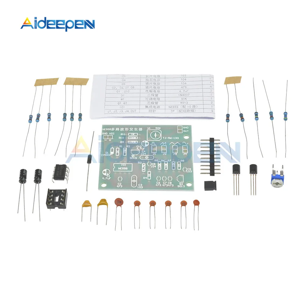 Модульный многоканальный генератор сигналов NE555 с синусоидальным треугольником