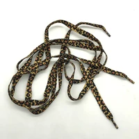 1 pair newest classic leopard print shoelaces women girl men flat laces applicable to all kinds of shoes for outdoor activities