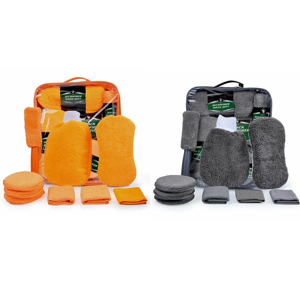 

9PCS Car Cleaning Kit Polishing Waxing Tool Soft External Internal Microfiber 100% Brand New And High Quality