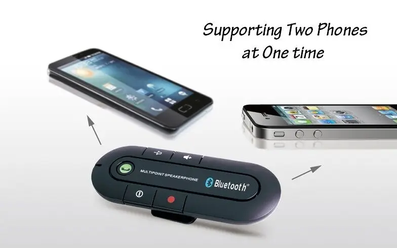 

New Wireless Bluetooth HandsFree Speaker Car Kit Visor Clip for Smart Phone Mobile Multipoint Speakerphone