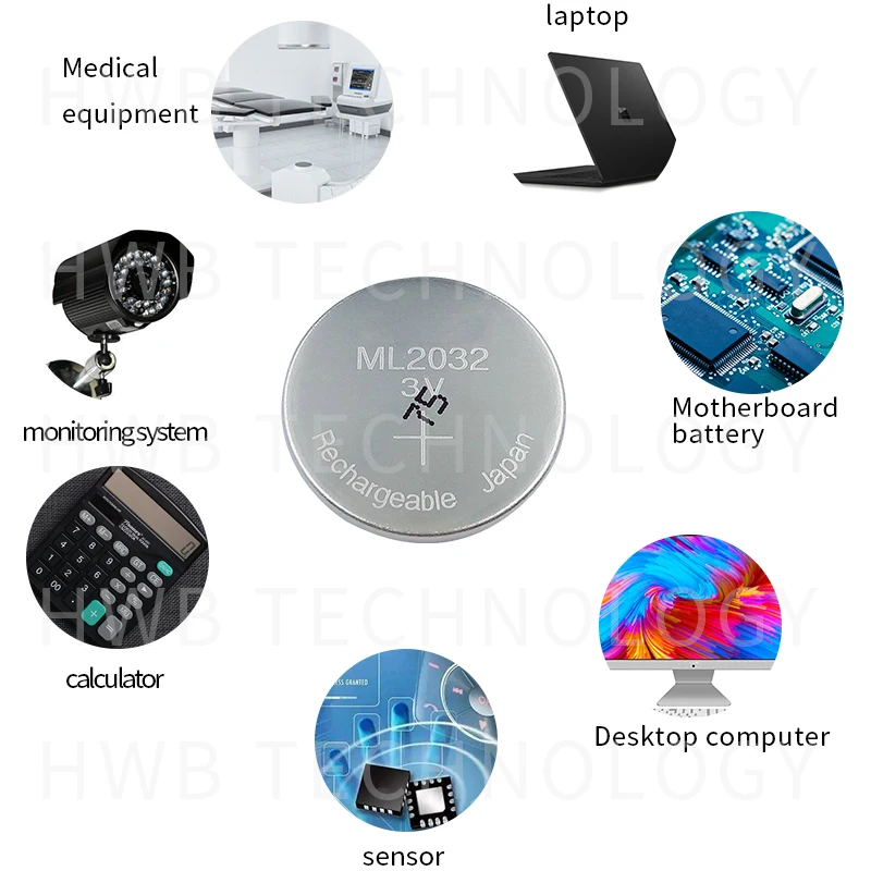 10 шт. новый оригинальный ML2032 3V перезаряжаемая литиевая батарея кнопка батареи