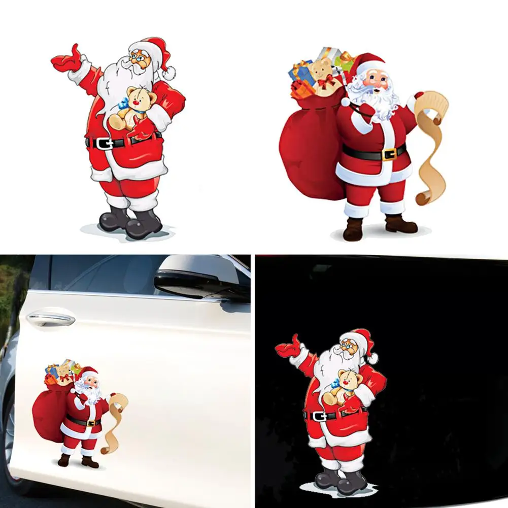 Christmas Old Man Car Reflective Stickers Rear Window Sticker Glass Body Decoration Universal Home |