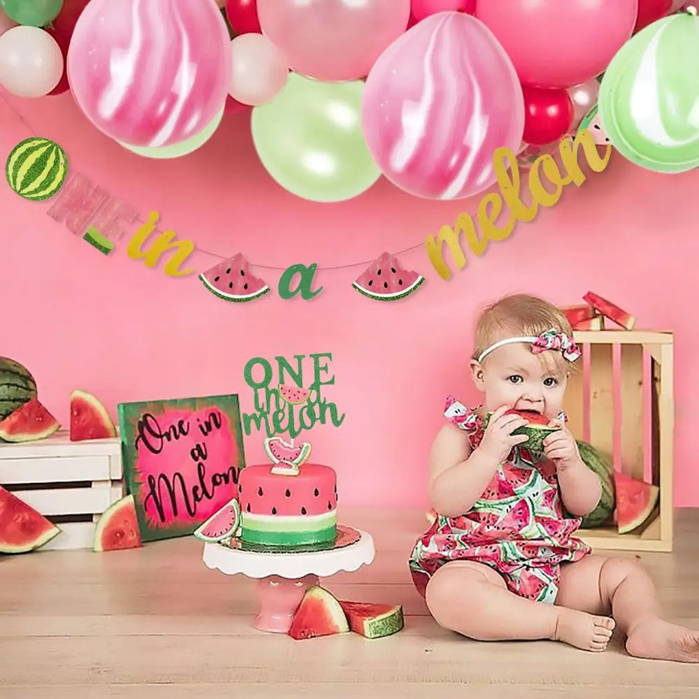 

Summer Party Watermelon Party Decor 1th birthday Hawaii Summer Tropical Party Happy One Year Birthday Party Decor Baby Shower