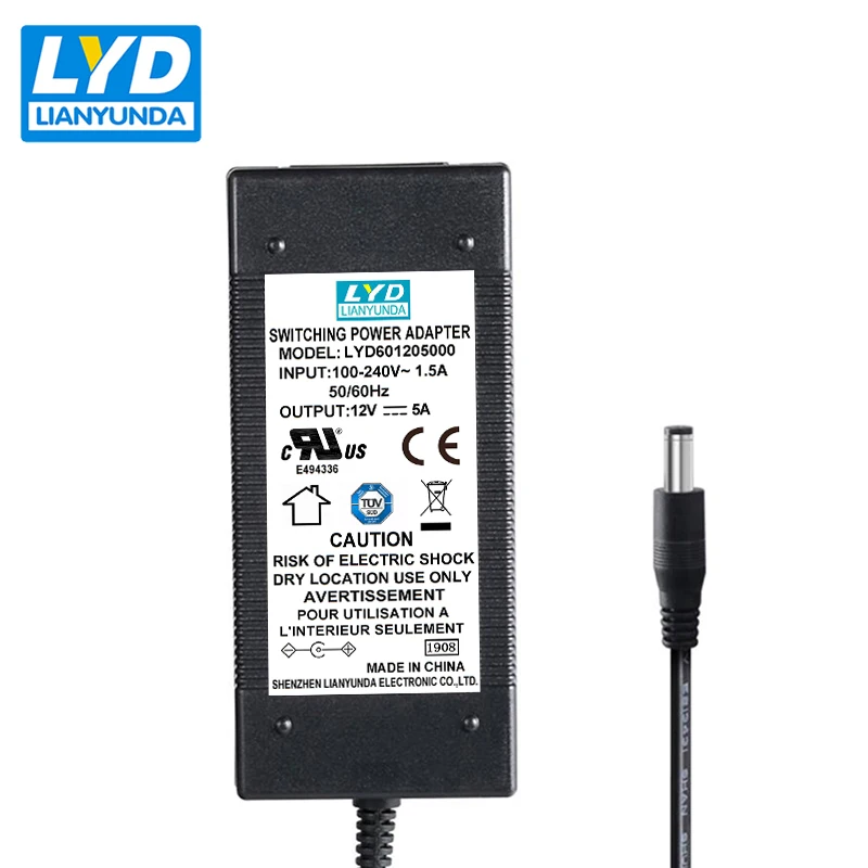 Артикул 12В 5А импульсный источник питания медицинское оборудование 60 Вт адаптер