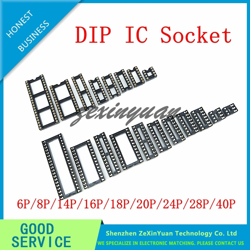 10 шт. круглое отверстие разъем IC DIP 6 8 14 16 18 20 24 28 40 pin DIP6 DIP8 DIP14 DIP16 DIP18 DIP20 DIP28