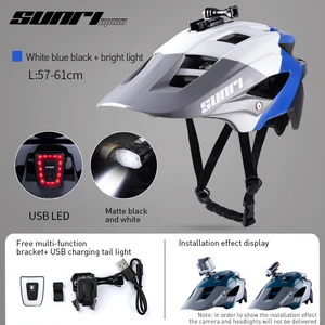 Ultralight Man Women LED Bicycle Helmet Light Rechargeable Cycling Helmet MTB Road Bike Helmet Headlight Holder Sport Safe Hat