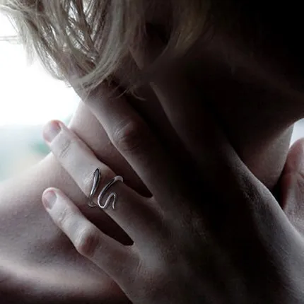 

DIEERLAN Bijoux Simple Style 925 Sterling Silver Snake Rings For Women Gifts Large Adjustable Finger Rings