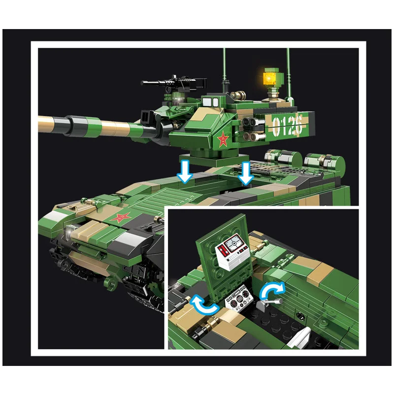 

Military Series World War II Chinese Army 99A Main Battle Tank soldier DIY model Building Blocks Bricks Toys Gifts