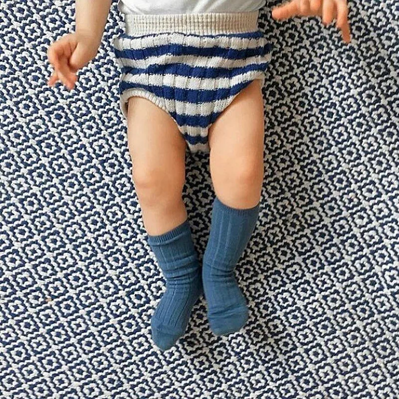 Calcetines holgados de algod&oacute;n para ni&ntilde;os y ni&ntilde;as, medias lisas de tubo, estilo Harajuku, Vintage, Retro, Casual, Color bonito-2