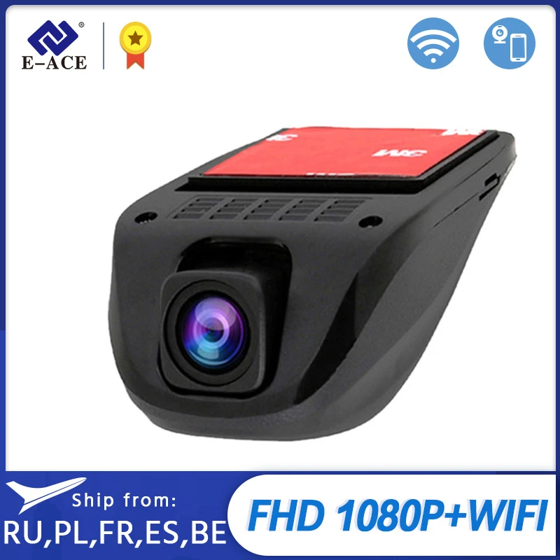 E-ACE Автомобильный видеорегистратор с Wi-Fi видеокамера двумя объективами Скрытая