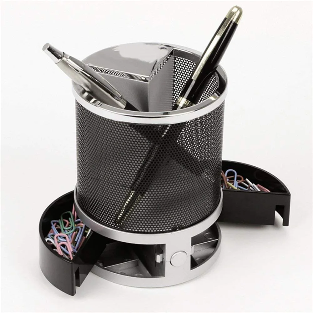 Office LCD Countdown Function Alarm Clock Time Temperature Display Pen Pencil Holder Durable Desk Organizer | Канцтовары для офиса