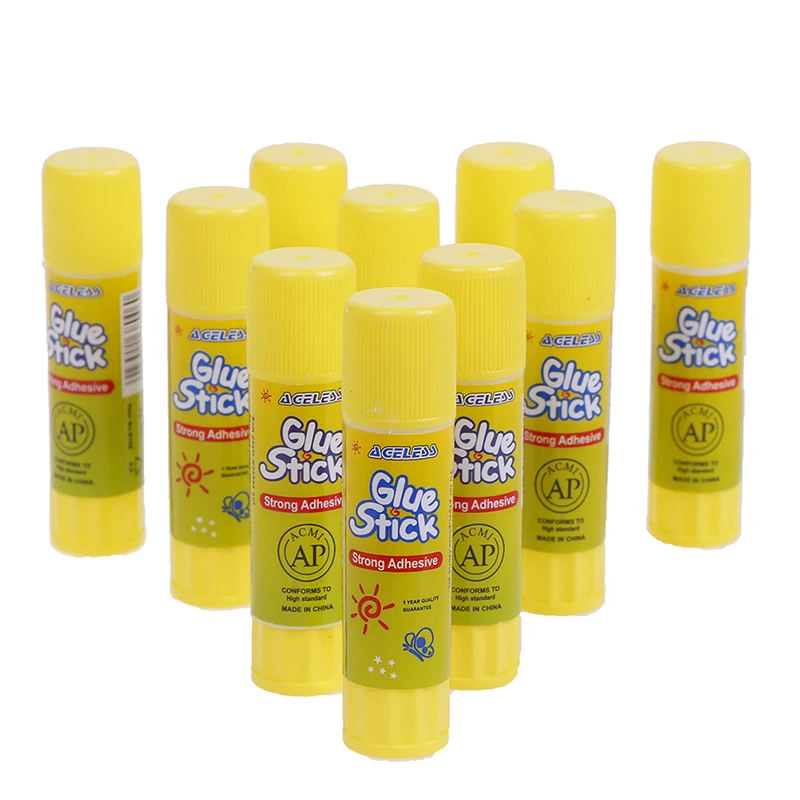 

10 шт. желтый однотонный клей высоковязкий простой сплошной клей-карандаш для клейкие домашние арт Бумага карты фото клея-карандаша канцеля...