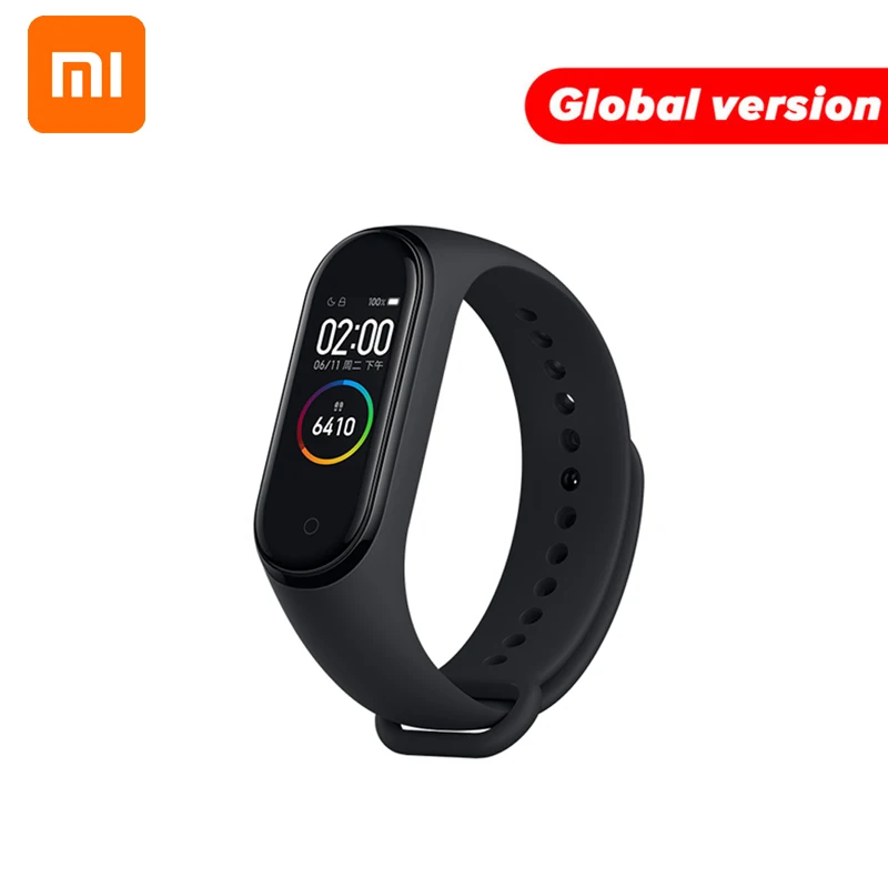 Global Version Xiaomi mi Band 4 глобальная версия цветной экран Смарт-Браслет фитнес-трекер mi Band 4 браслет Bluetooth водонепроницаемый для IOS/Android - Цвет: Global Version