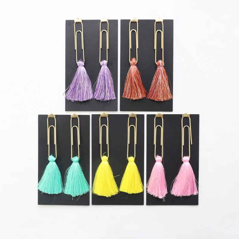 Domikee большой классический металлический зажим для бумаги с кисточками офиса и