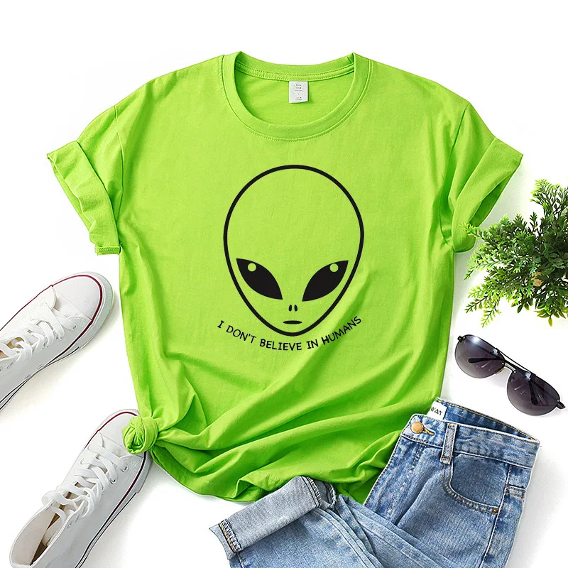 

Women Summer T-shirt Funny Aesthetic Chic O Neck Basic Tops Streetwear Casual Print Cotton T Shirt