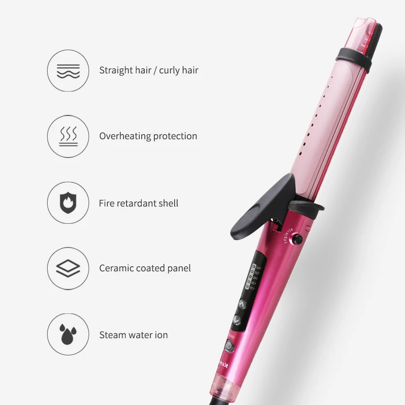 Professional 2 IN1 Hair Straightener Curler Multifunctional Electric Splint Straightening Perm Styling Tools 35D | Красота и здоровье