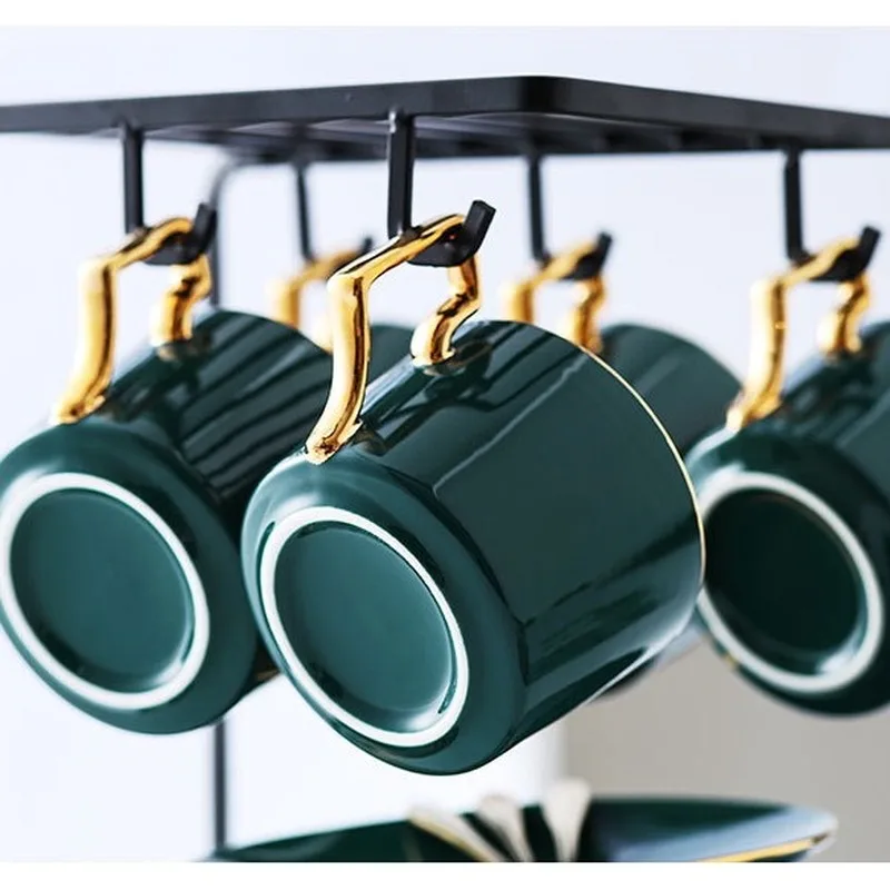 

Ceramic Coffee Cup Phnom Penh Nordic Green Bone China Cup Saucer Shelf Water Ware Bar Decoration Household Kitchen Supplies