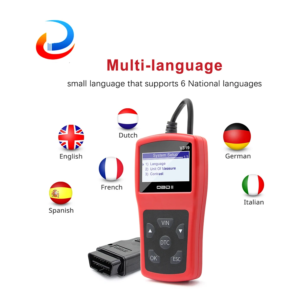 

V319 Code Readers Scan Tool OBDII/EOBD Multi-Language OBD OBD2 Car Diagnostic Auto Scanner Tool obd2 Scanner VS ELM327 V1.5