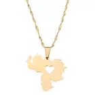 Круглая Подвеска из нержавеющей стали с изображением эритрейской карты, ожерелье для девочек, золотая карта эритрейской цепочки, ювелирные изделия