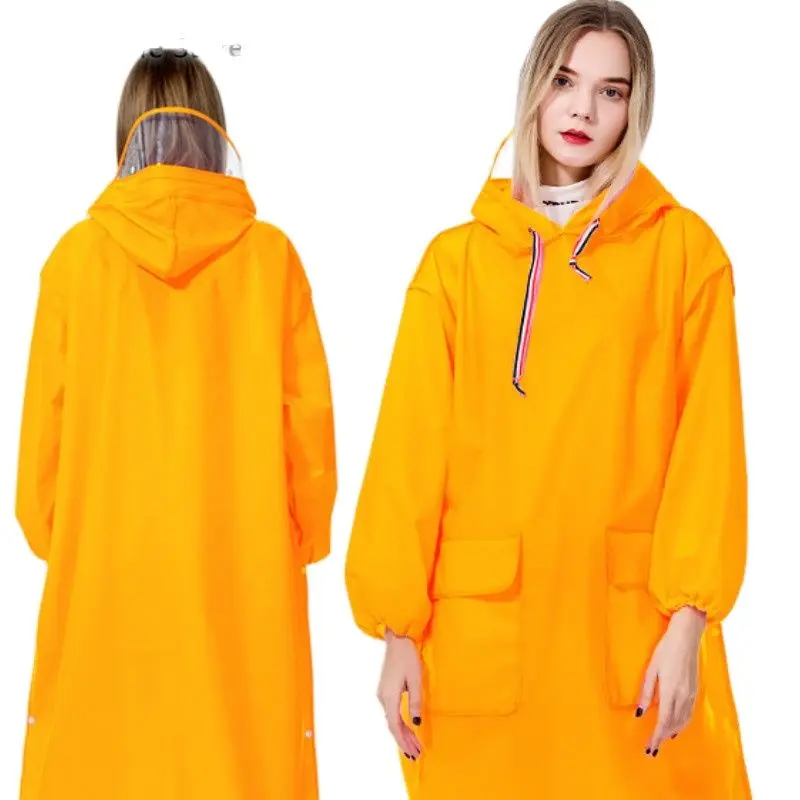 Длинный дождевик для электрического мотоцикла желтого цвета прозрачная куртка