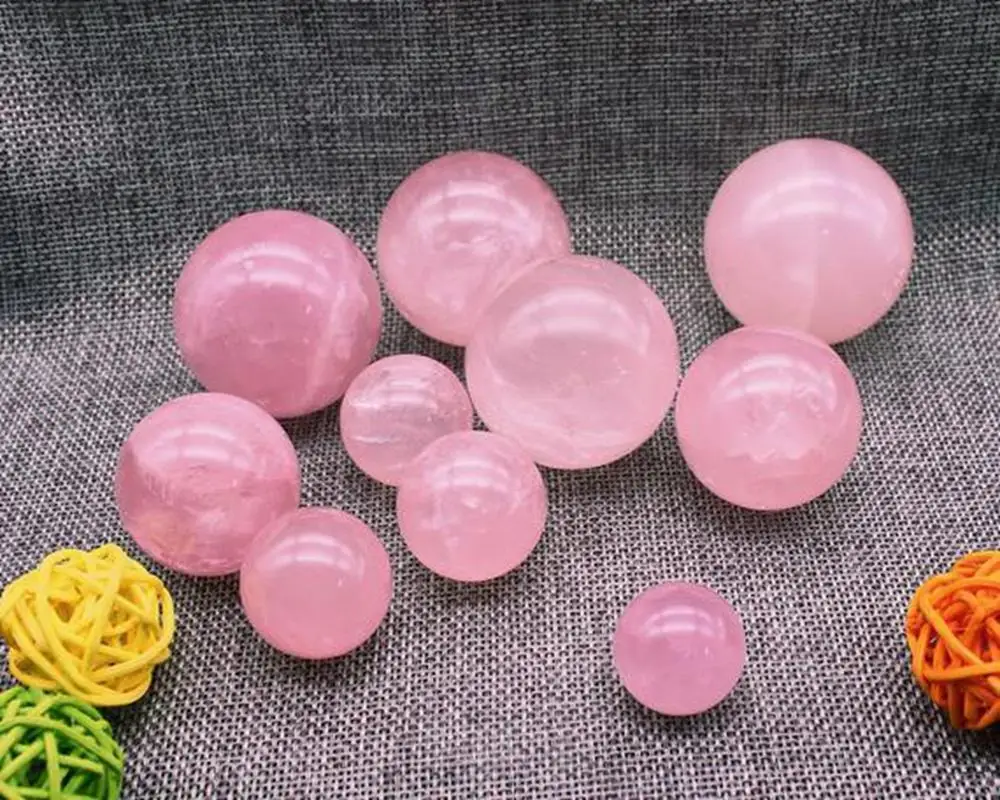 Натуральный красивый розовый хрустальный кварцевый шар украшение для дома