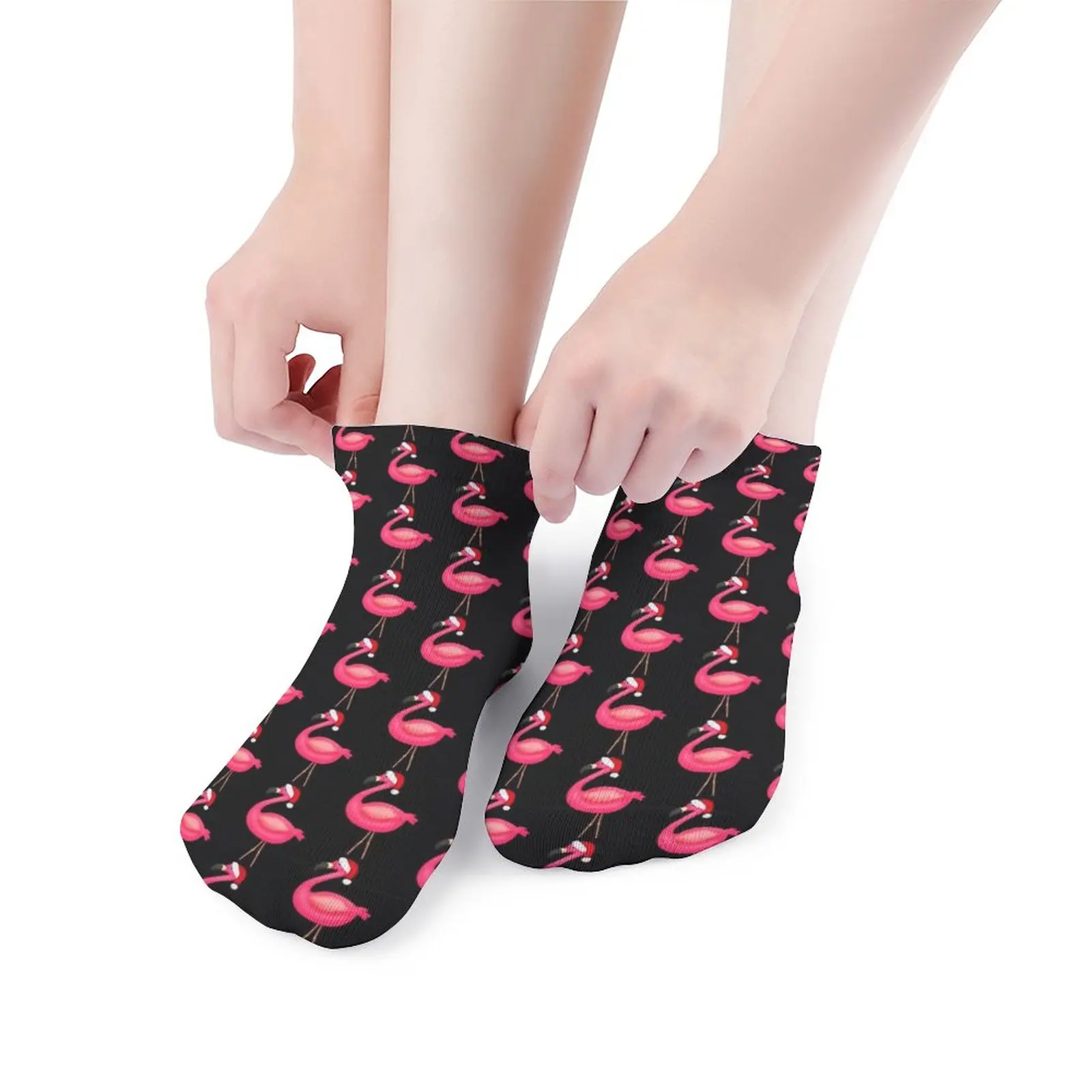 

Flamingo Socks Large Chemical Fiber Print Socks Hiking Non-Slip Novelty Teen Socks
