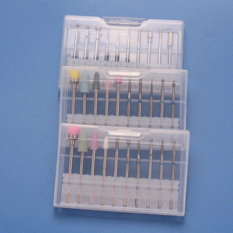 

10pc Set Nail Drill Bits Carbide Milling Cutter With Case Nail Drill Bits Kit Electric Manicure Drill Machine Nail Art Tools